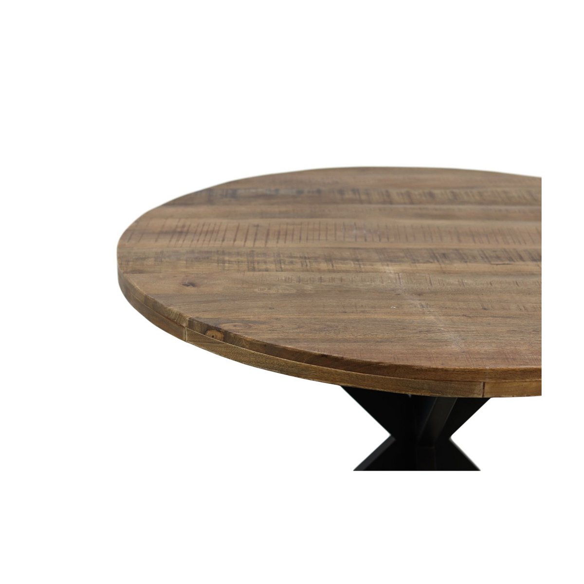 Ronde eettafel Melbourne ø80x76 Naturel/Zwart Mangohout/metaal