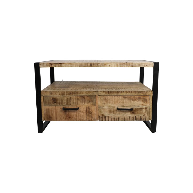 HSM Collection Tv Meubel Havana 2 La 100x45x60 Natuurlijk/Zwart Mango/Metaal