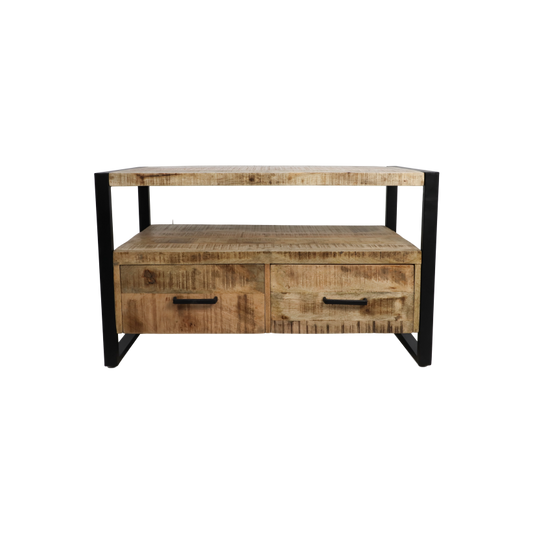 HSM Collection Tv Meubel Havana 2 La 100x45x60 Natuurlijk/Zwart Mango/Metaal