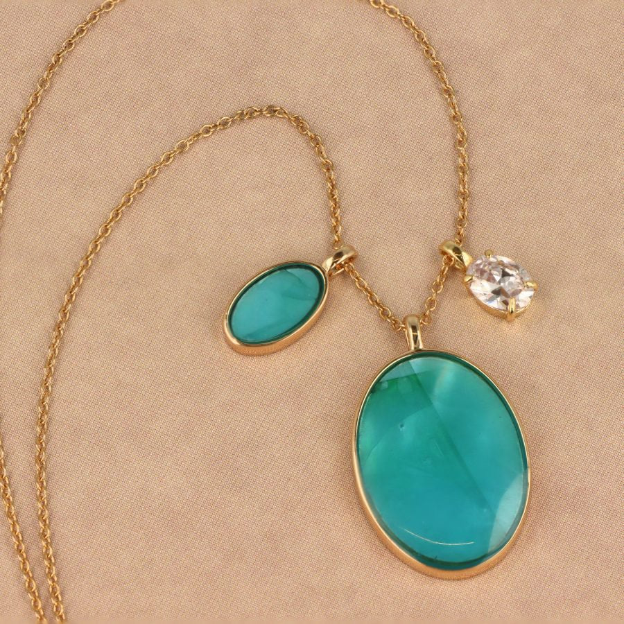 Otazu Turquoise Crystal Ketting