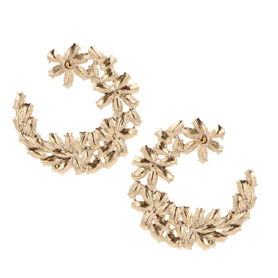 Otazu Crystal Flower Hoops