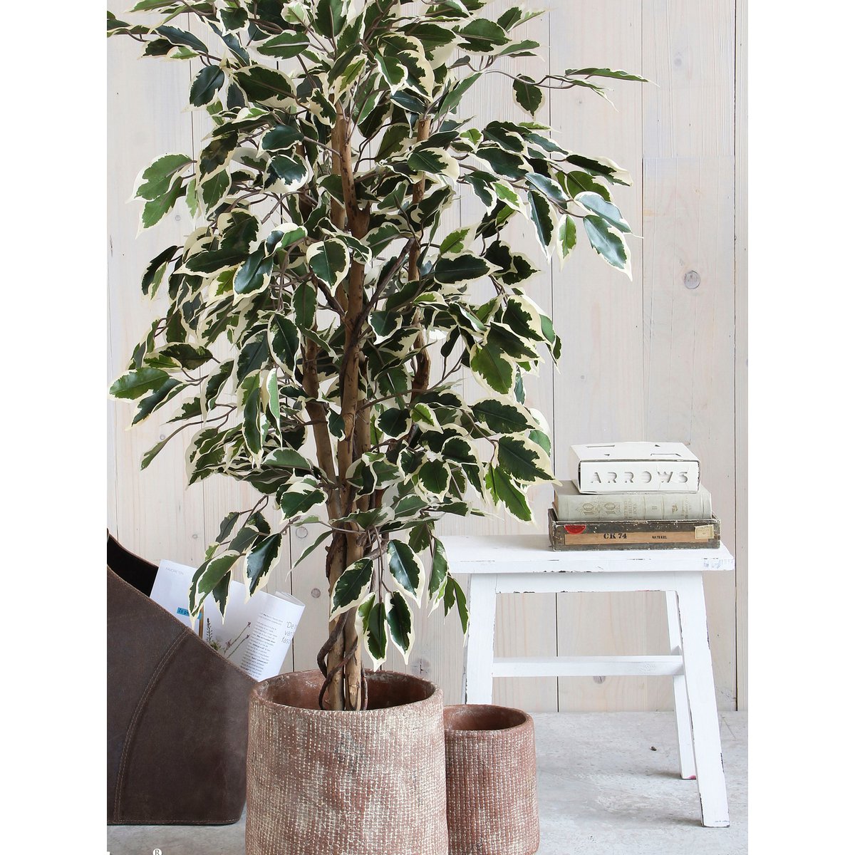 Ficus Kunstplant H110 x Ø70 cm Groen Bont