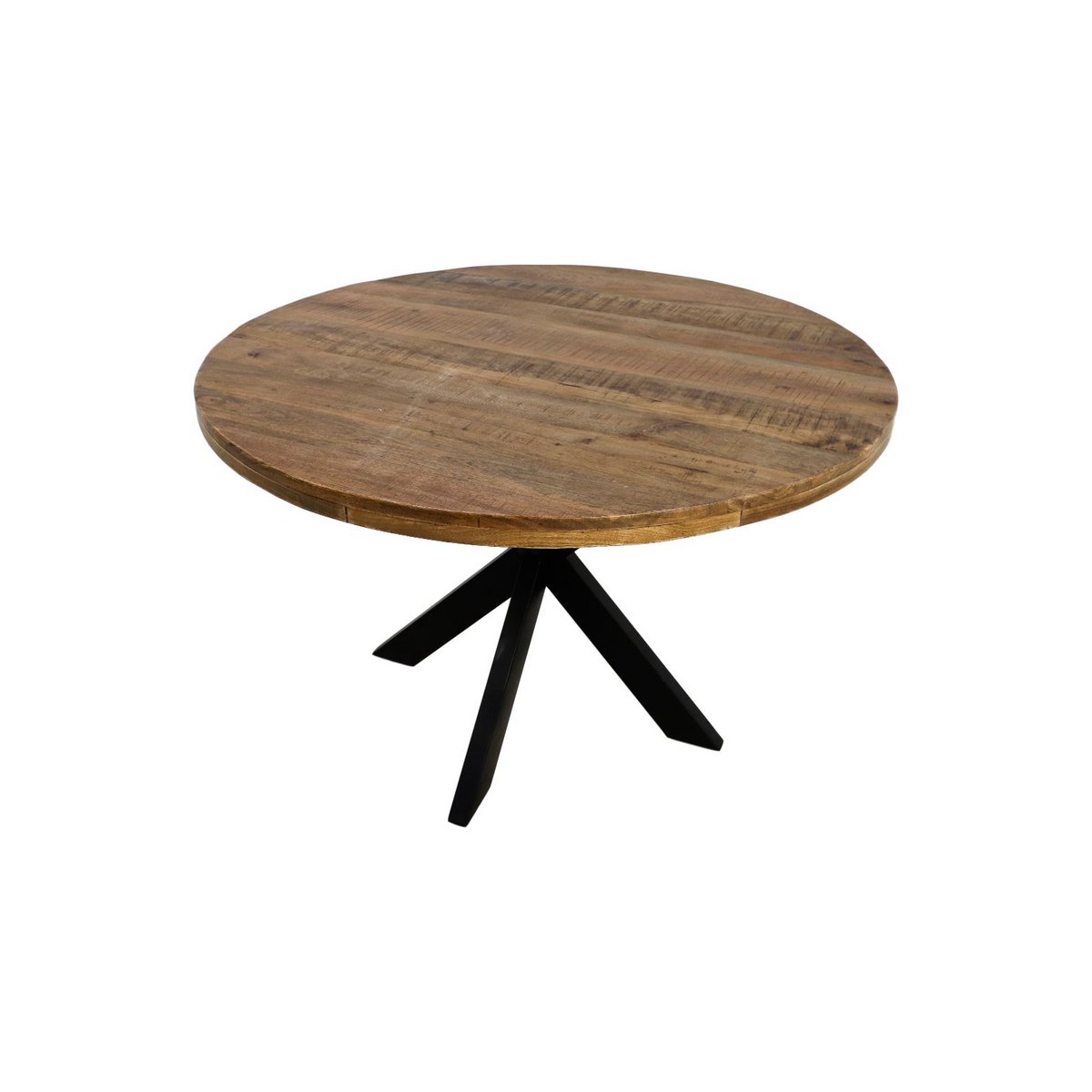 Ronde eettafel Melbourne ø80x76 Naturel/Zwart Mangohout/metaal