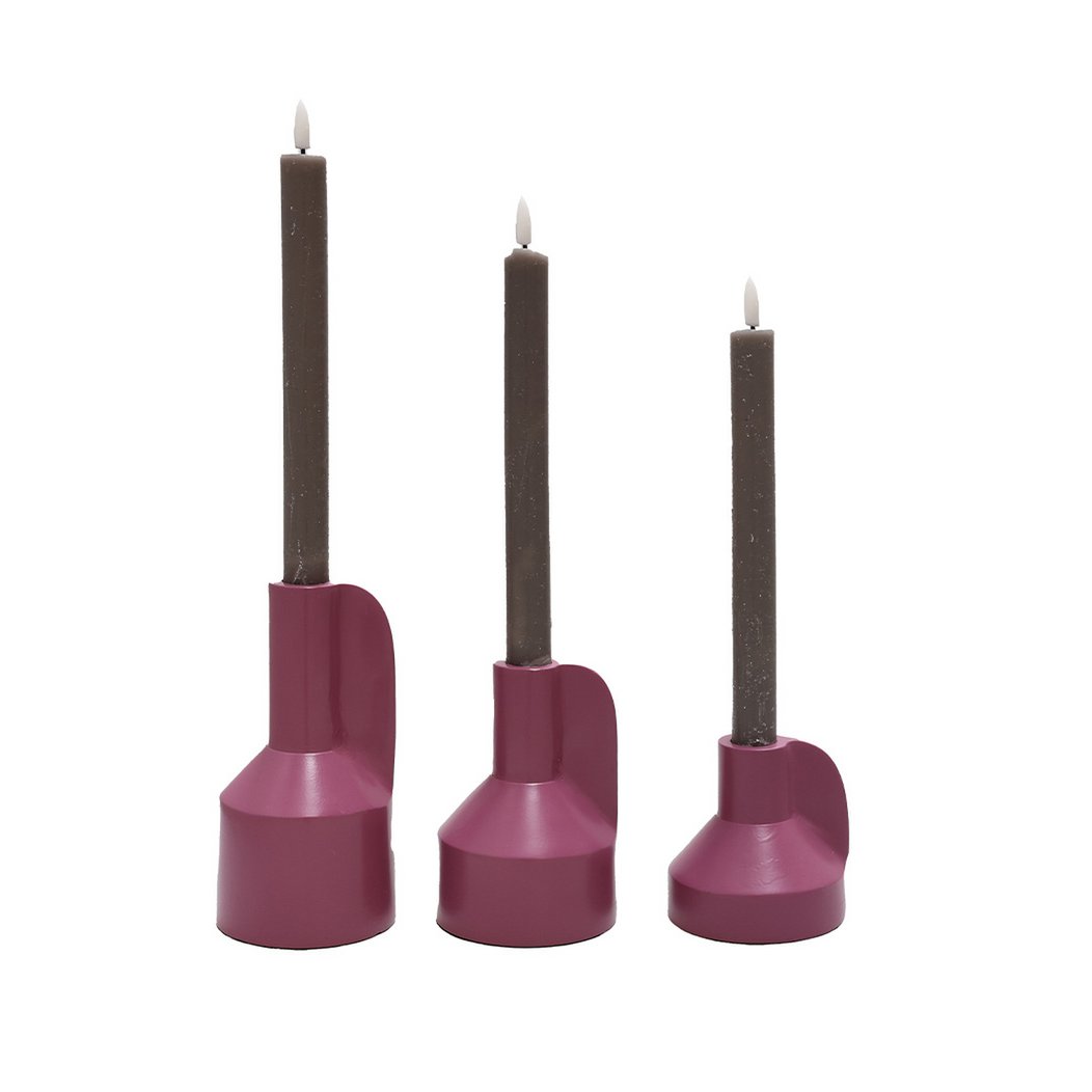 Alota mauve Ø9 x H17/13/9 cm Set van 3