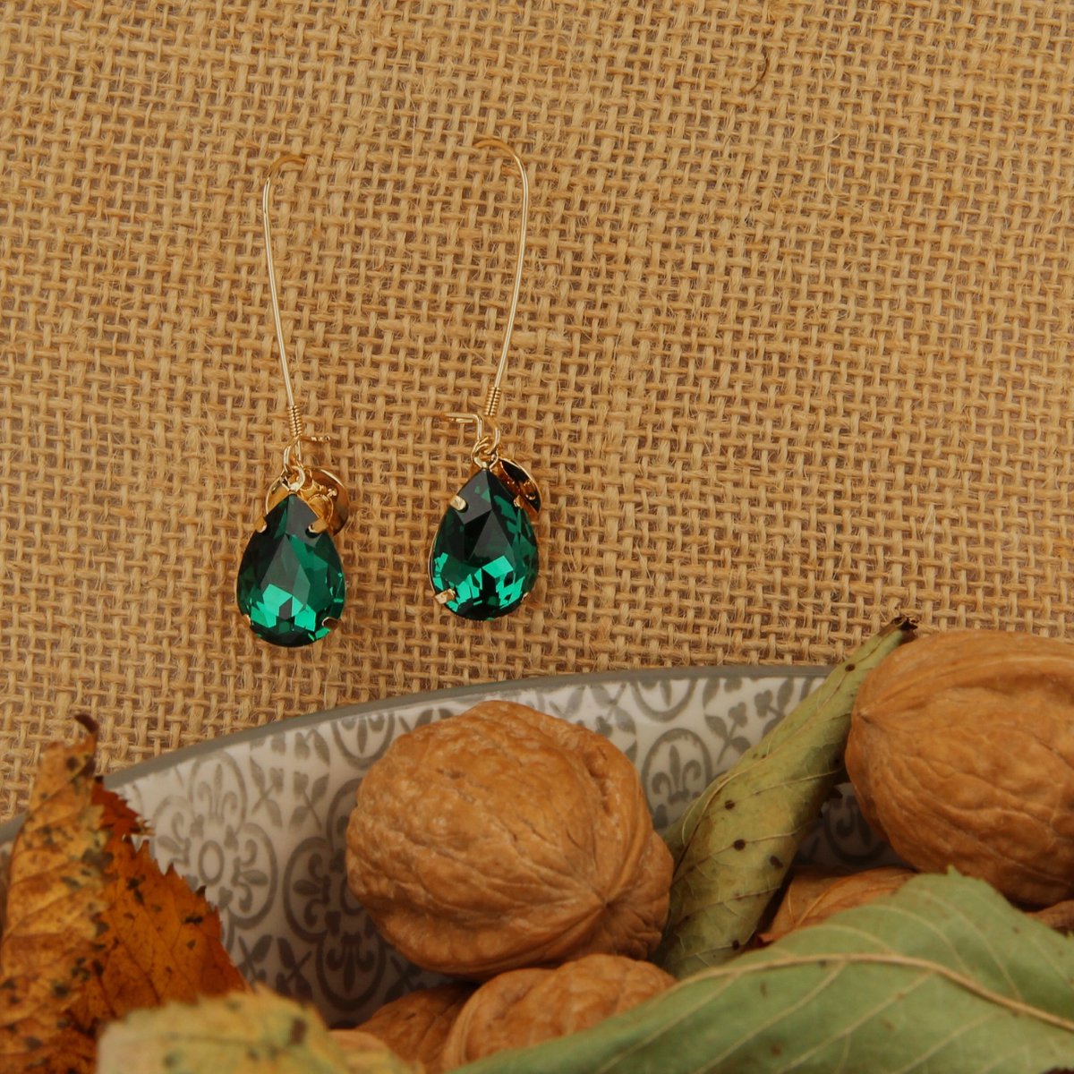 Ida Oorhangers Emerald - Goud