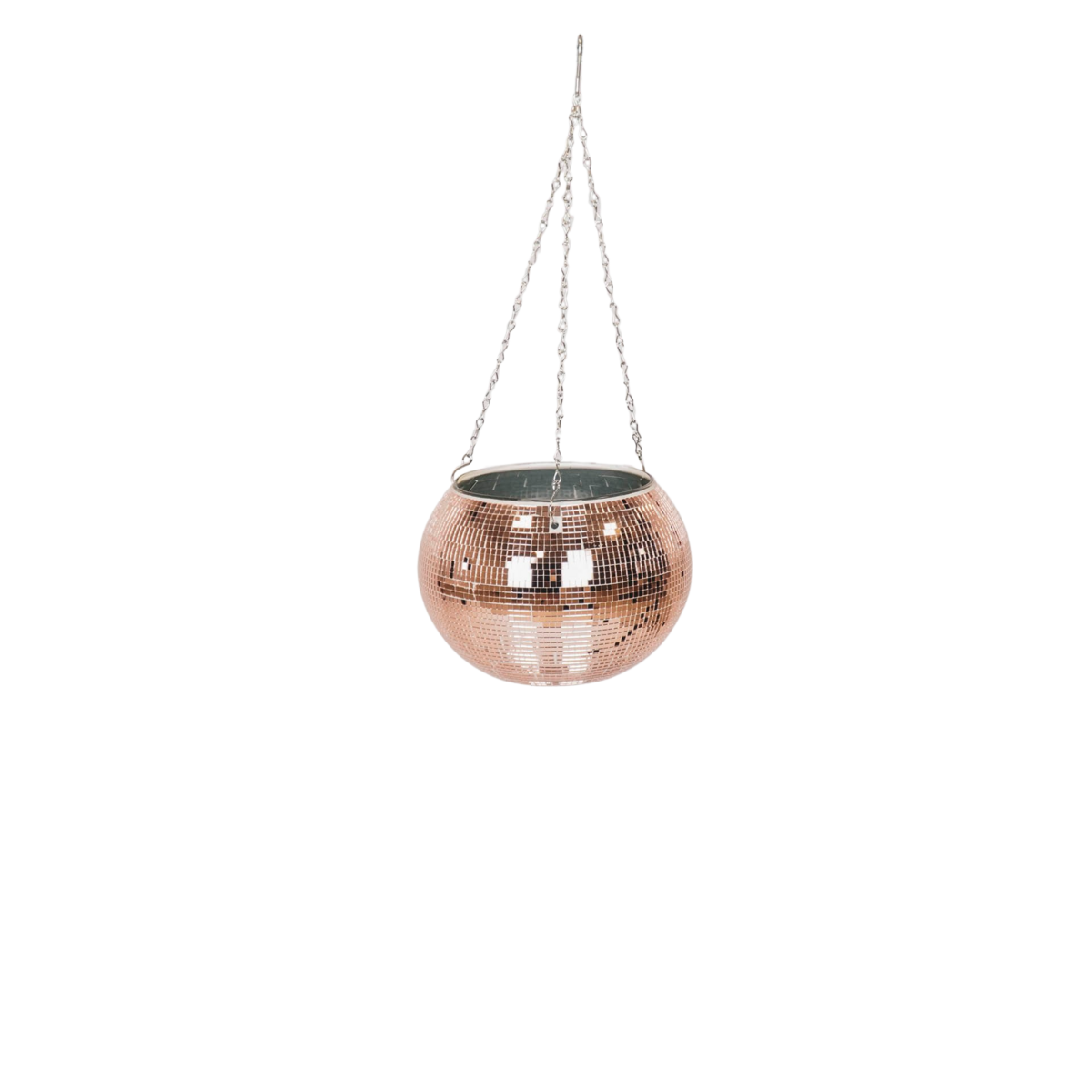 Hangende Plantenpot Disco Glas Roségoud 25x25x25cm